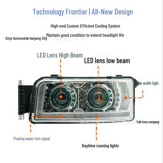 LED Headlight Assembly with Sequential Turn Signal & DRL for Shandeka Dump Truck / Howo TX / TGA