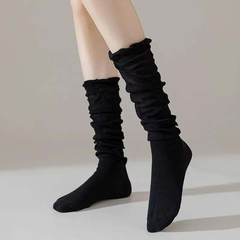 Ballet-style Socks, Women's Thigh-high Socks, Autumn and Winter Thin Lace Pile Socks, Long Socks, School Style