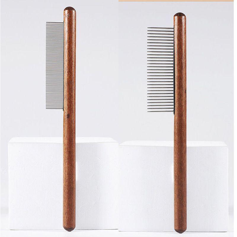 Solid Wood Grooming Comb for Cats & Dogs - Fine-Toothed, Knot Remover, Long Hair, Short Hair, Floating Hair Removal Brush.