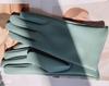 Leather Gloves Wind Color Men'S And Women'S Leather Pu Gloves Fleece Warm Windproof Solid Color Cycling Gloves