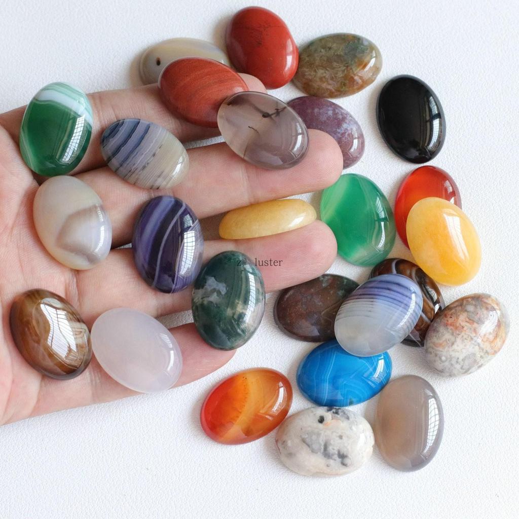 18x25mm Oval Yellow Topaz Agate Egg-Shaped Necklace Ring Jewelry Accessory