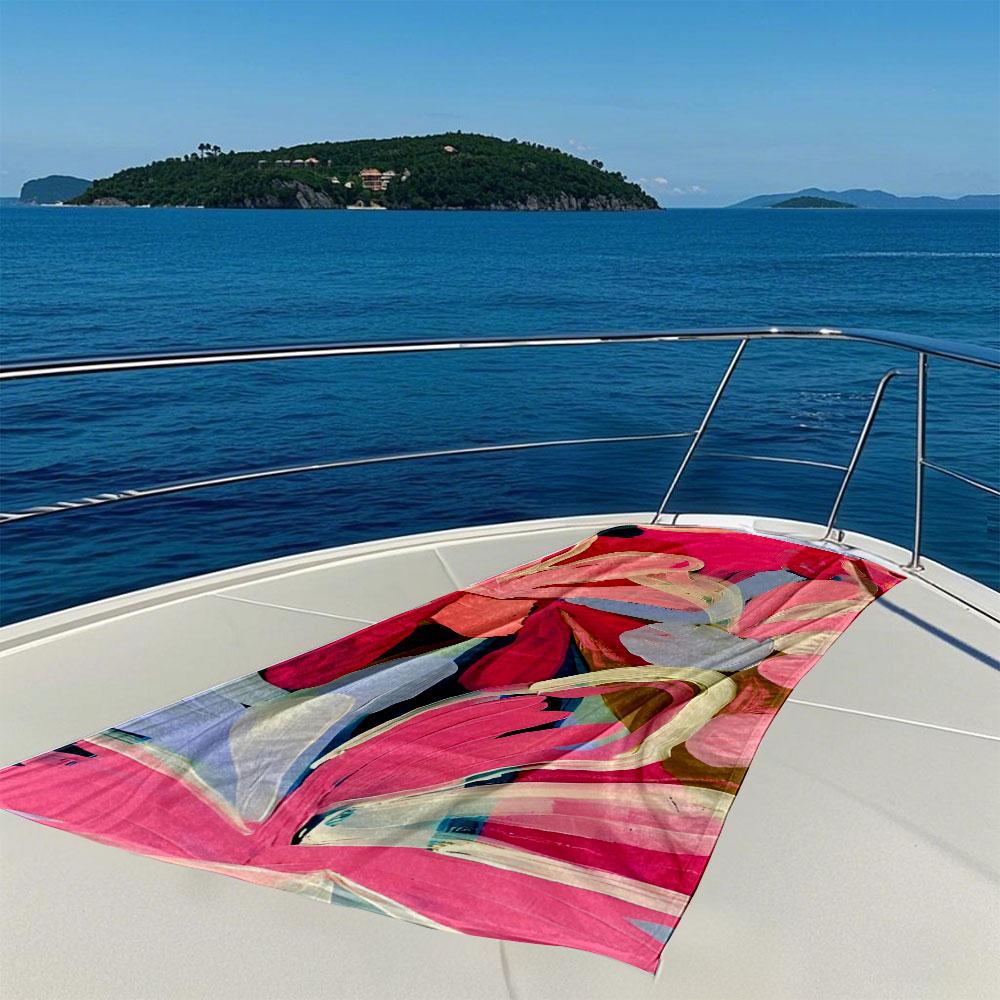 Pink Brushstrokes Quick Drying Bath Towel Microfiber beach towel light weight swimming camping yoga beach out