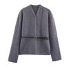 Za Foreign Trade New Women's Clothing Zr European and American Style Fashionable Autumn and Winter Versatile Belted Jacket 2893119 809