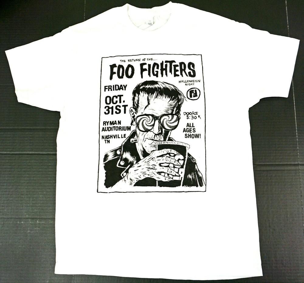 FOO FIGHTERS T-shirt Adult Men s Tee White New Unisex T-Shirt XL
