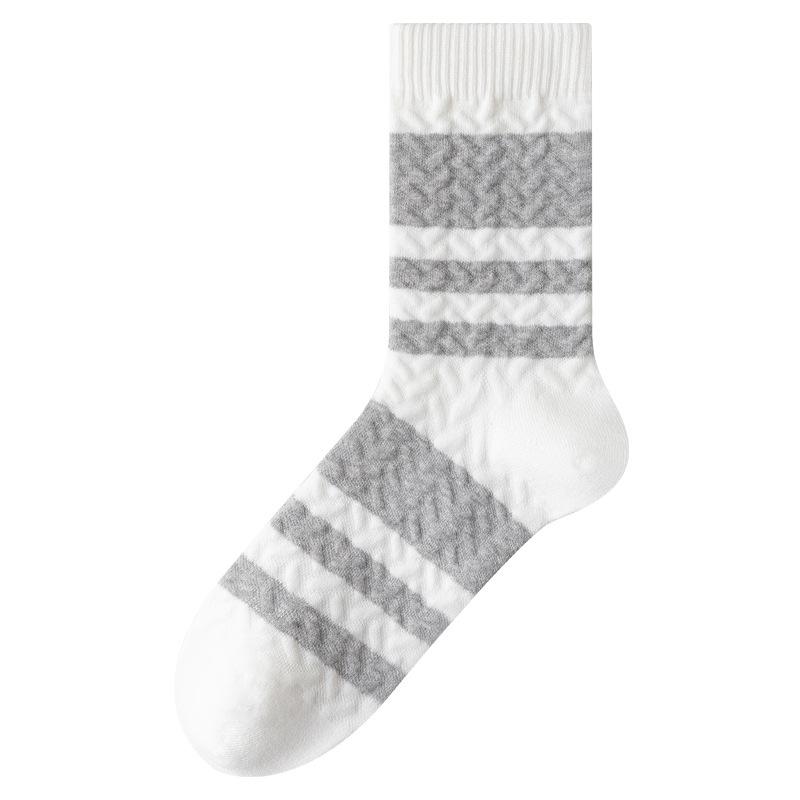 Herren Knochenlose Verdickte Reine Baumwolle Lange Socken, Winter Mid-Calf Socken, Baumwolle Antibakterielle und Deodorierende Baumwollsocken für den Winter