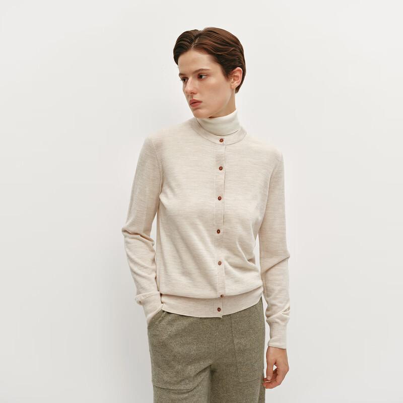 OVV Women s Washable Merino Wool Crew Neck Cardigan S