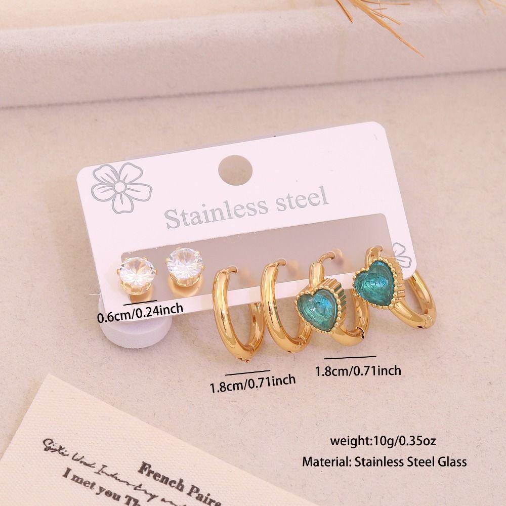 Crystals Stud Earrings Vintage Ear Accessories New Ear Rings  for Women Girls