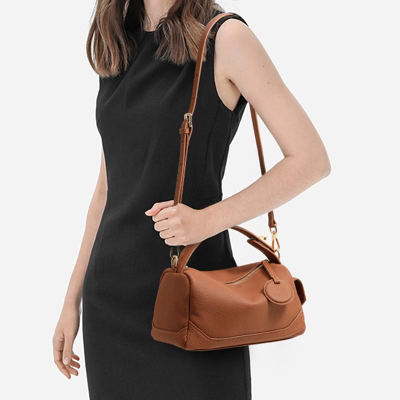 Bags for Women's New Crossbody Soft Leather Large Capacity Commuting Boston Pillow Bag Women's Bag Single Shoulder