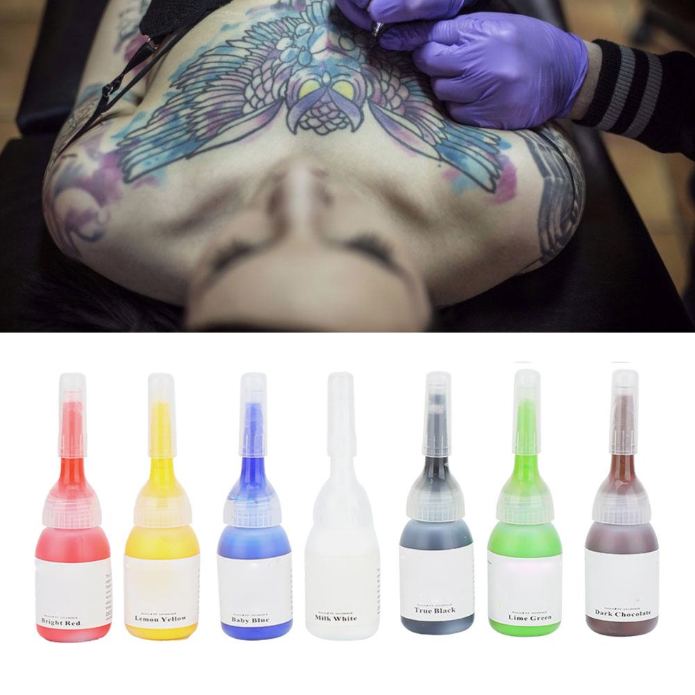 Professional Portable Body Tattoo Ink Long Lasting Fast Coloring Tattoo Pigment 5ml x 7pcs