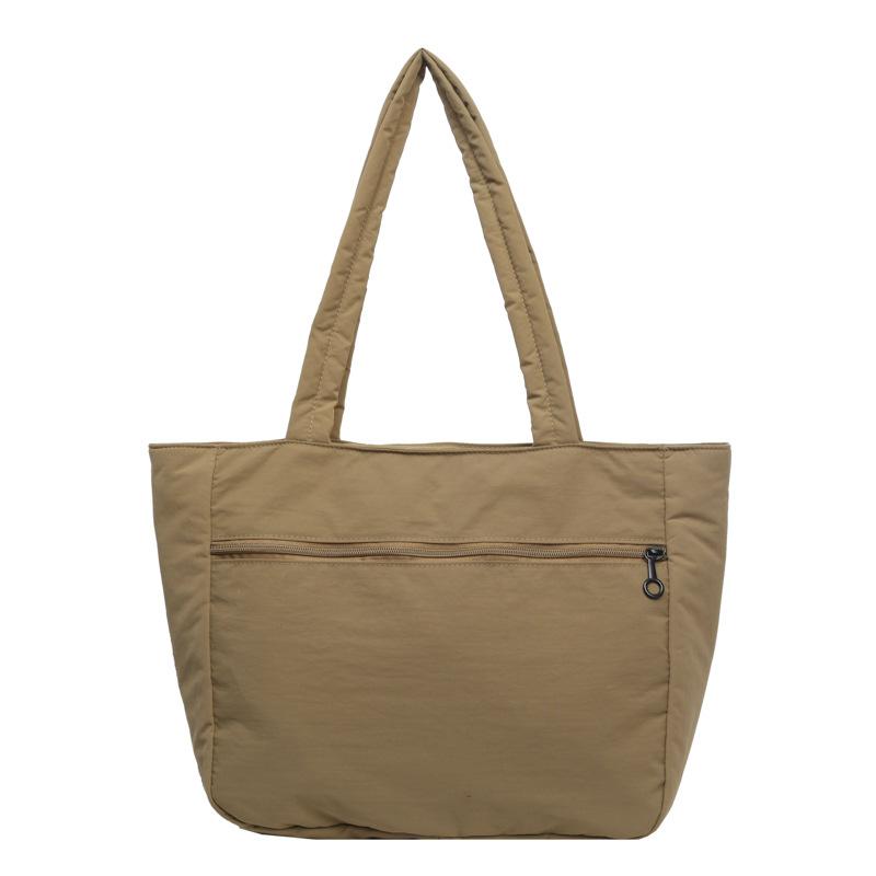 Einfarbige Handtasche, große Kapazität, Damen-Einkaufstasche, Pendler-Umhängetasche