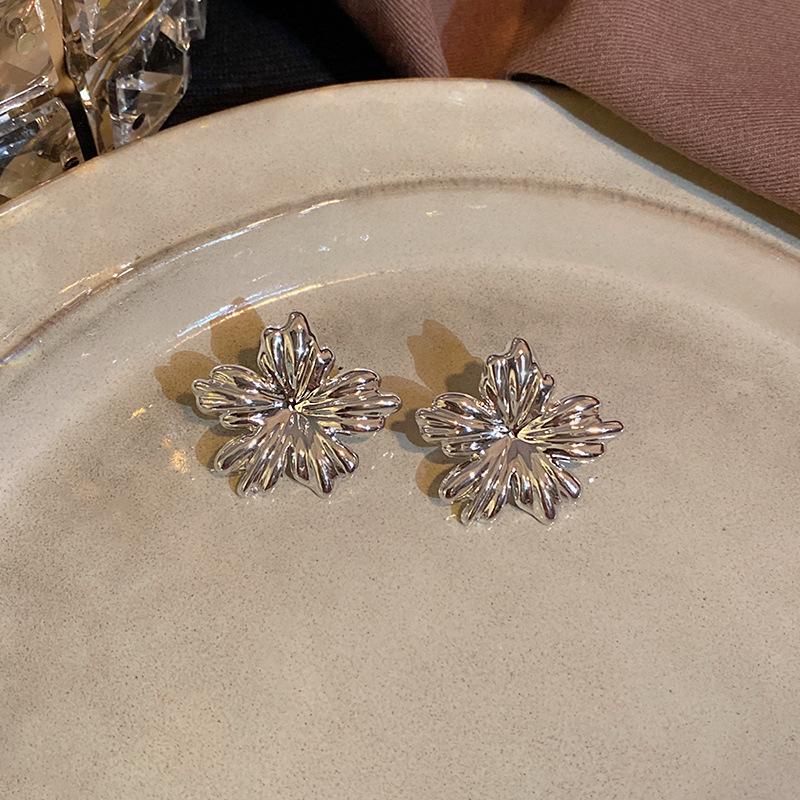 CCB Steel Needle Earrings Women's Cold Wind Personality Versatile Explosive Stud Earrings Trend Temperament Exaggerated Earrings