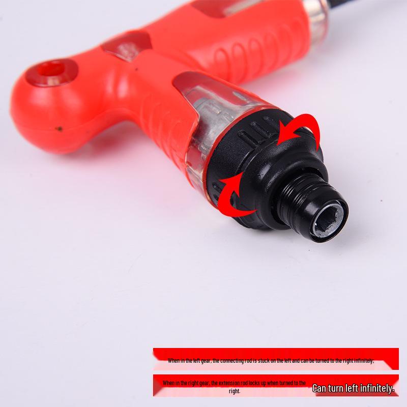 Industrial Ratchet Telescopic Screwdriver with Power Hole, Reversible Three-Way Flathead & Phillips Multipurpose Tool.