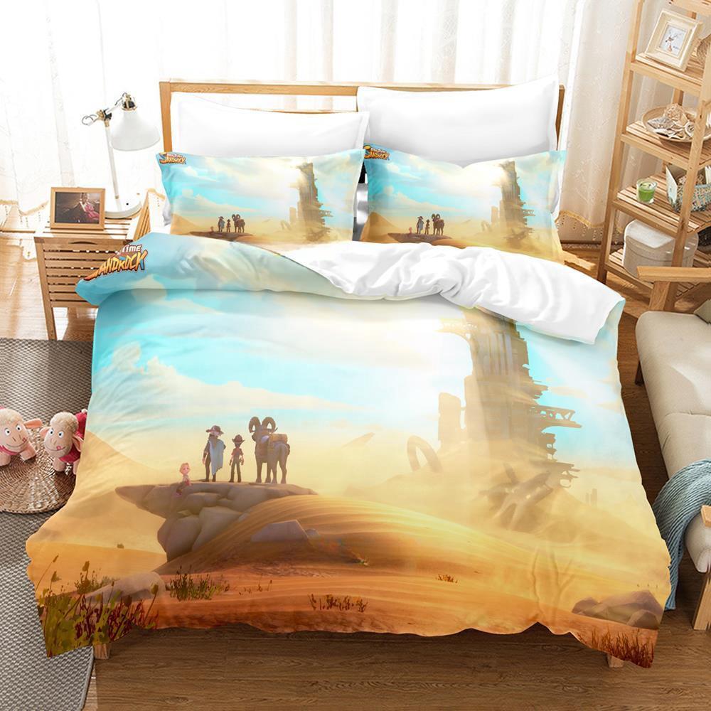 3D Druck Anime Spiel My Time at Sandrock Bettwäscheset Einzelbett Twin Full Queen King Size Bettset Erwachsener Kind Schlafzimmer Bettbezugsets