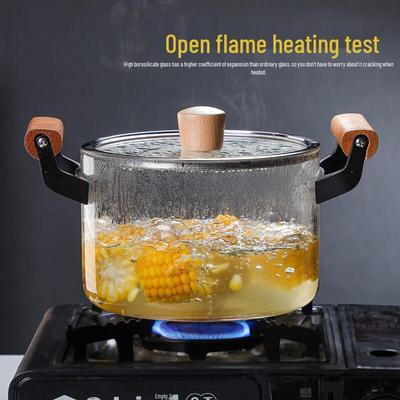 ZISIZ Transparent Glass Cooking Pot