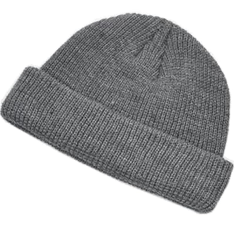 

[SEENFAAN] knit hat men s knit cap islamic hat hat watch cap short hand knitting islam watch 56CM-58CM gray
