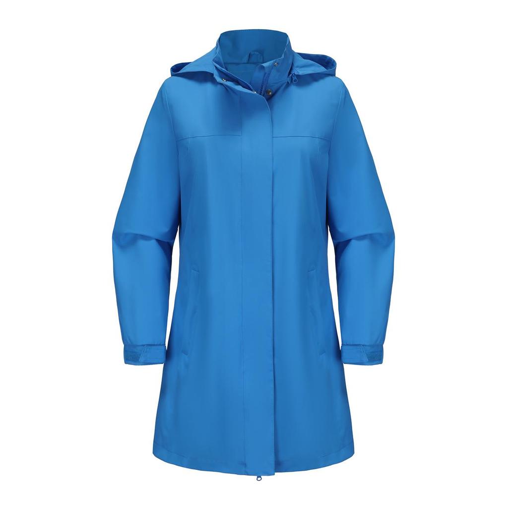 Trench-coat à manches longues pour femme, veste à capuche amovible, coupe-vent anti-éclaboussures, vêtements d'extérieur fins pour l'automne et le printemps