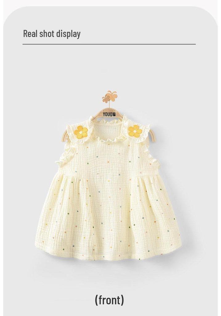 Stylish Floral Summer Sleeveless Princess Dress for Children