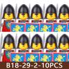 Medeltida Slottssoldat Figurer Byggklossar Militär Armé Riddare Romersk Krigare Infanteri Milis Orcher Tillbehör Klossar Leksaker