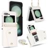 Applicable to Samsung Zflip5 double-buckle zipper messenger wallet case zflip4 niche multi-card all-inclusive anti-drop case in stock