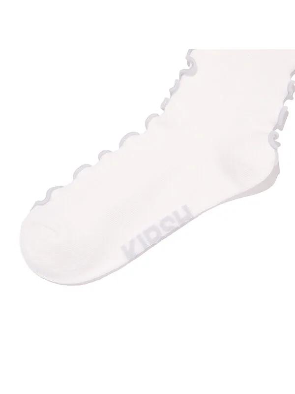 Point Cherry Embroidered Socks [White]