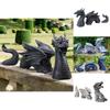 Elegant Black And Silver Three-section Dragon Sculpture Perfect For Garden Art Displays