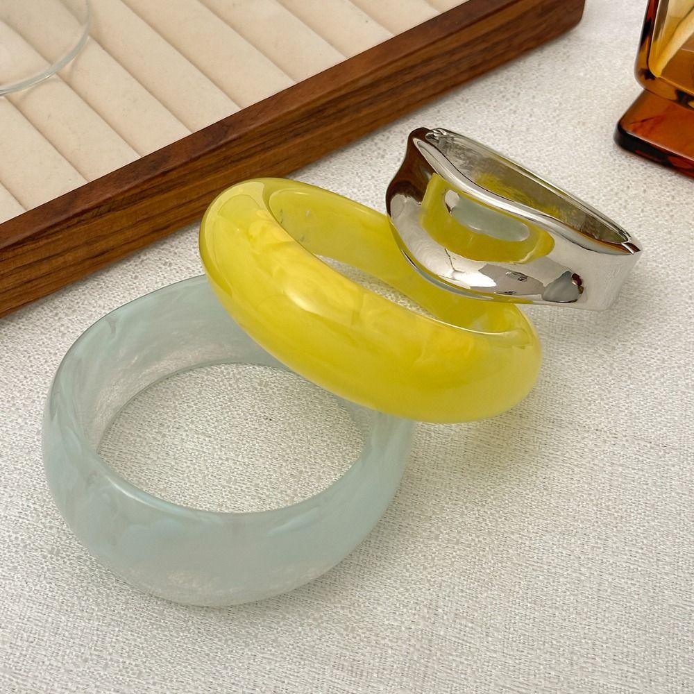 Schmieren Unregelmäßiges Breites Armband Böhmisch Retro Handring Einzigartiger Acryl-Armreif Dekoration