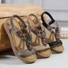 Bohemian Rhinestone Sandals For Womens Comfortable Round Toe Beach Vacation Plus Size Sandal Zapatos Para Mujer Sandalias Planas