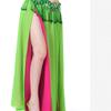 Belly Dance Skirt Double Slits Dance Training Dress Chiffon Long Skirt for Professional and Beginner