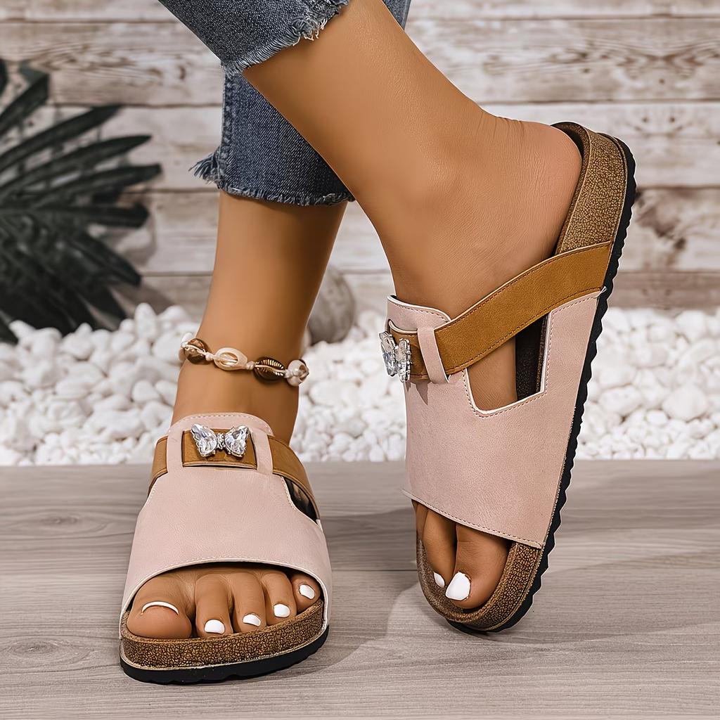 Women'S Retro Thick-Soled Bixson Sandals - Slip-On Open-Toe Beach Slides, Perfect for Vacation Leisure Wear, Holiday Footwear, Open-Toe Shoes.