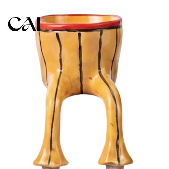 Fioriera Decorativa Seduta a Forma Umana in Resina, Fioriera Creativa con Gambe, Gambuta per Vaso Pianta Piccola da Interno, Succulente e Piante da Casa