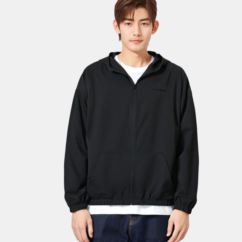 We11done Letter Zipper Long Sleeve Hooded Jacket Men jackets Black WD-JP2-24-078-M-BK