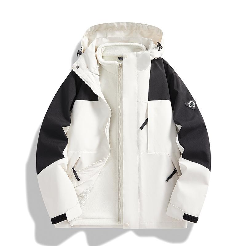 Jacket Men's and Women's Jacket Winter Outdoor Three-in-one Removable Two-piece Mountaineering Suit