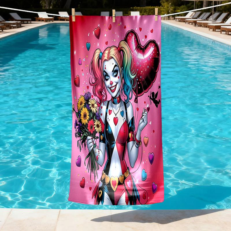 Superhero Print Beach Towel Design, Soft, Lightweight. for Home Bathroom, Spa, Pool, Yoga, Surfing, Camping, Gift for Family, Friend