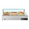 Commercial Food Warmer, 1500W Electric Stainless Steel Steam Food Warmer with Glass Cover, 9-Pan Countertop Buffet Bain Marie with Soup & Perforated