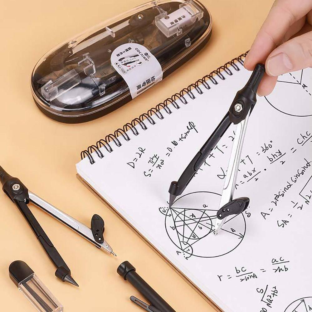3/9PCS Eraser Pencil Compass Kit Transparent Measuring Ruler Multi-Function Ruler Set  School Office
