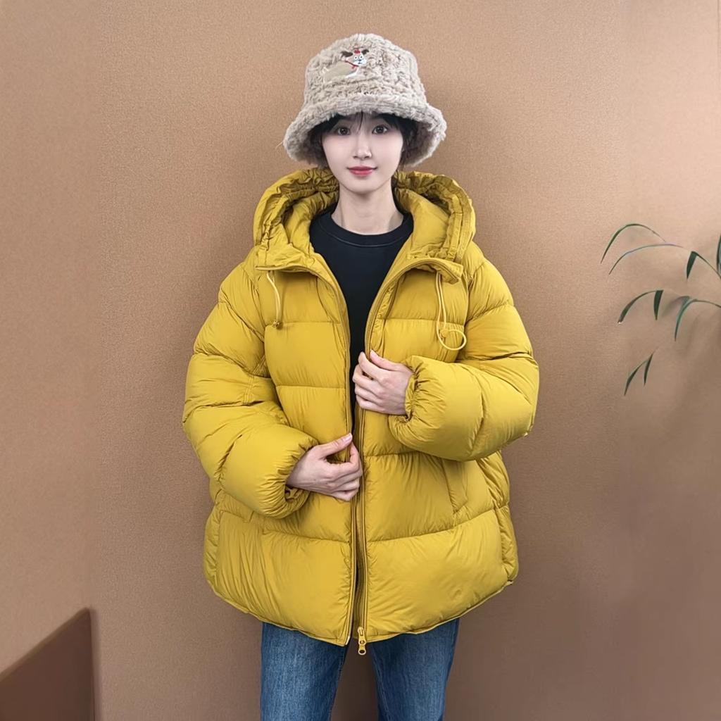 Yaqiu can trace and upgrade lightweight cream puff hooded high-temperature women's down jacket, new autumn/winter jacket for women