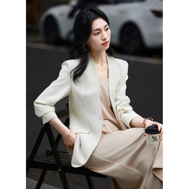 

Demana Женский блейзер для города с V-образным вырезом и текстурой S