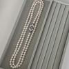 Shell Love Ring Buckle Design Shijia Pearl Necklace Temperament Is Round And Strong Light Imitation Pearl Long Sweater Chain