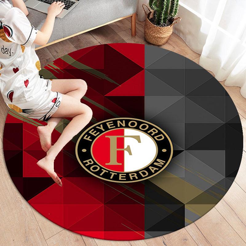 Feyenoord Round Area Rug,Carpet Rug for Living Room Bedroom Sofa Playroom Decor,Non-slip Floor Mat