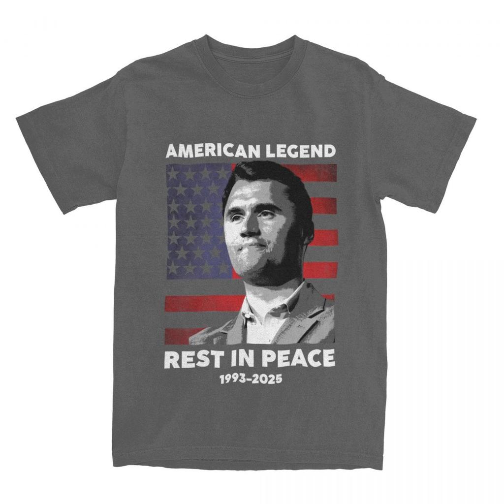 Legend Rest In Peace 1993-2025 Charlie Kirk T-Shirt Vintage 100% Cotton Tees Round Collar Short Sleeve T Shirt Classic Clothing