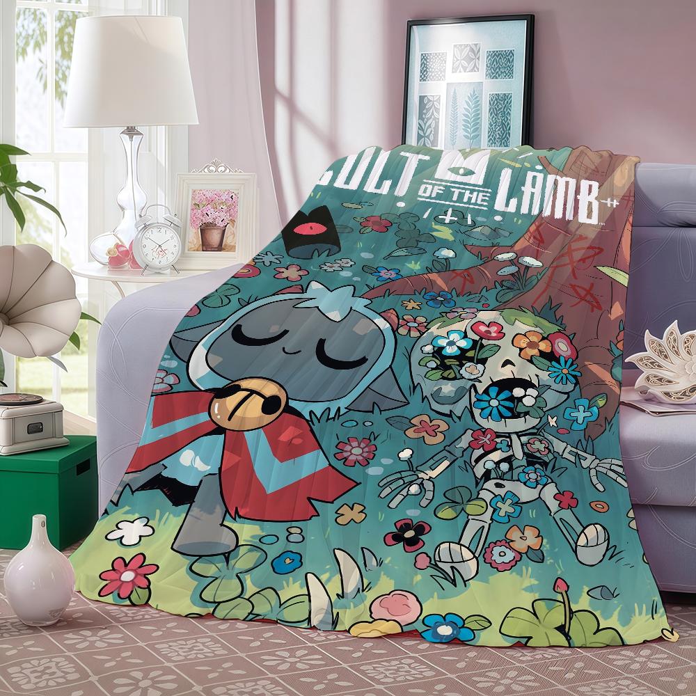 Hra Cult Of The Lamb Deku Měkká a šetrná k pokožce Pro Pohovku Postel Dřímání Přehoz Na Postel Pro Všechna Roční Období Přikrývka