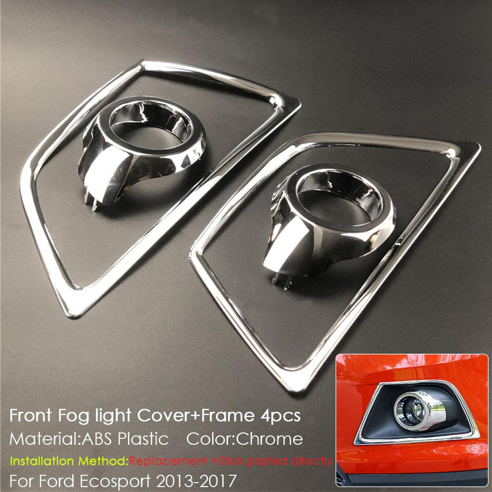 For Ford Ecosport 2013 - 2017 Car Accessories Front Rear Fog Lamp Brake Light Trim Decorative Cover Sticker ABS Plastic Chrome