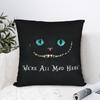 Cheshire Cat Square Pillow Case Alice In Wonderland Cushion Cover Awesome Zipper Decorative Pillowcase for Home X