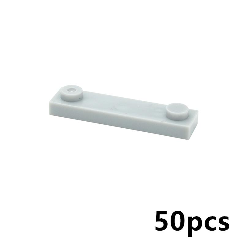50Pcs High-Tech MOC Parts Building Blocks Plate 92593 Modified 1x4 with 2 Studs without Groove DIY Bricks Compatible with Toys