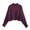 European American 2025 Winter Fashion Casual Silk Satin Balloon Fit Shirt