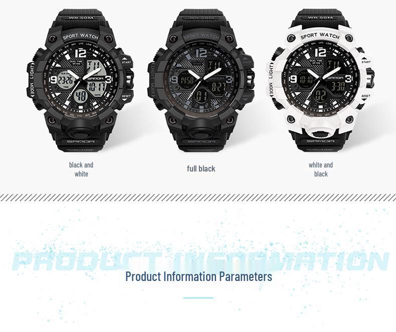 Sanda Fashion Luminous Waterproof Multi-function Sports Watch for Men & Women, Suitable for Students