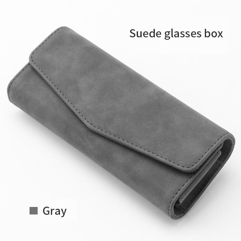 

Car Sun Visor Sunglasses Case Clip Hanger Fastener Sunglasses Holder Suede PU Leather Card Ticket Storage Box Eyeglasses Holder серый