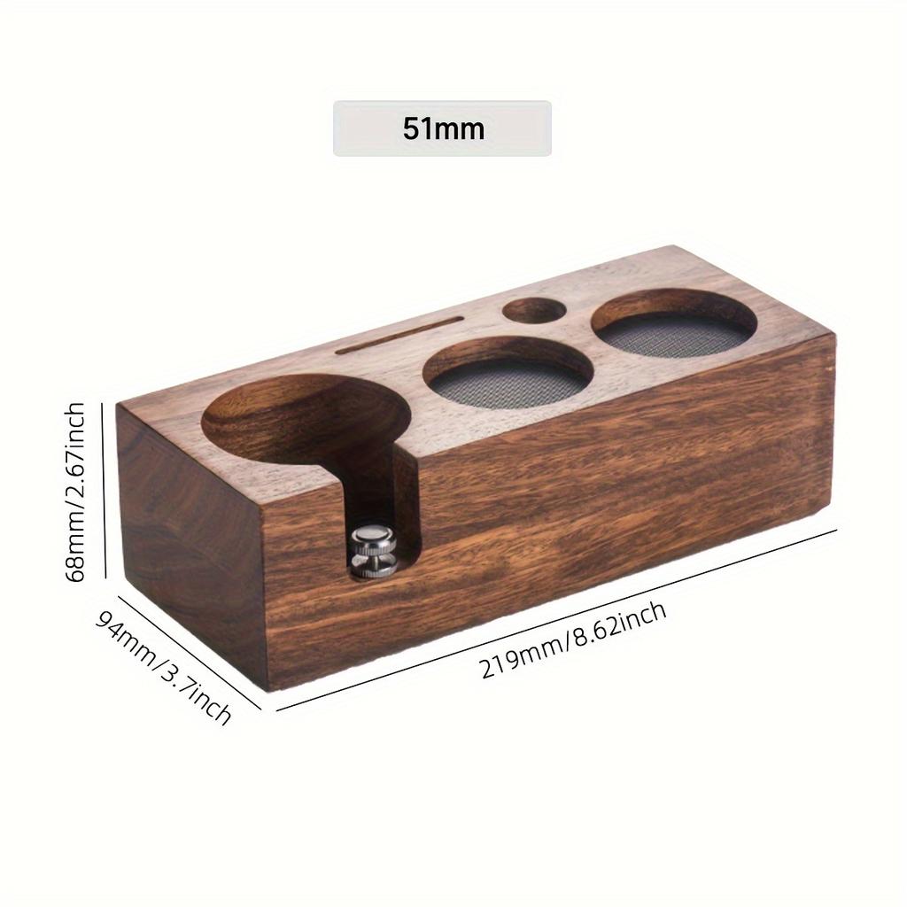 Elegante Holz-Espresso-Tamper-Station Passend für 51/58mm Vintage-Wohnkultur Anti-Rutsch-Kaffeebar-Zubehör