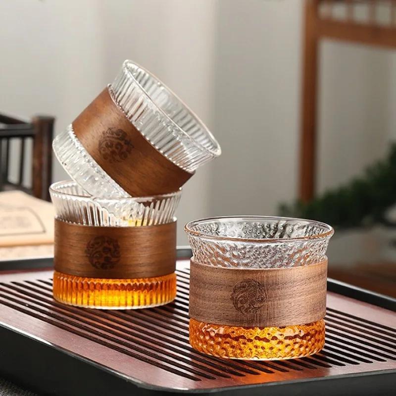 150ml Glass Coffee Cup Heat Insulation Tea Cup Large Capacity Japanese Style Coffee Mug Transparent Glass Teacup Drinking Mug