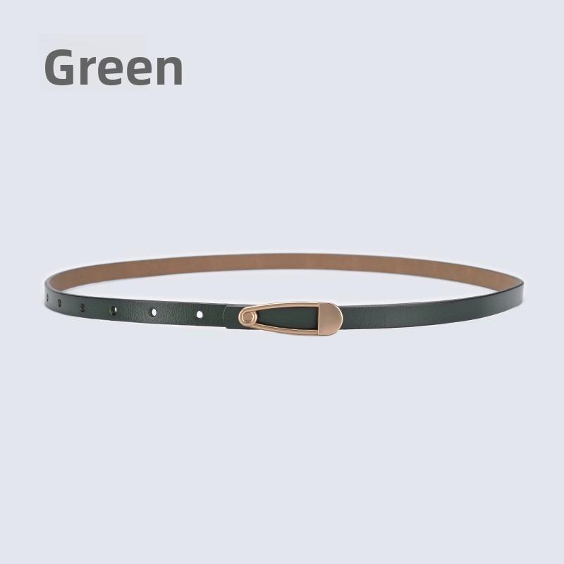 New arrival calfskin belt women's silm pattern thin belt